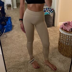 Sarah’s Day x White Fox Boutique Beige Ribbed Leggings